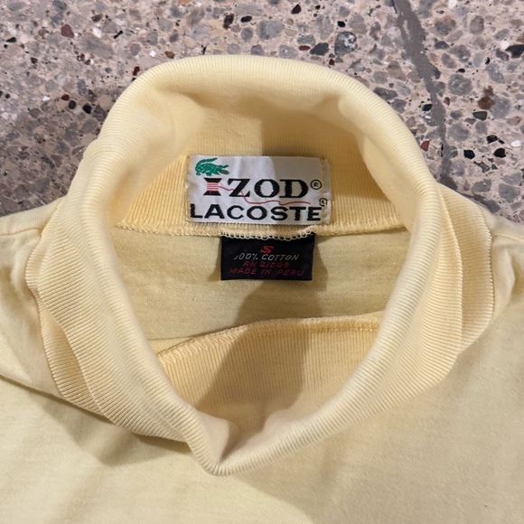 Vintage Izod Lacoste Men or women Soft Yellow Turtleneck Sweater - Picture 1 of 3